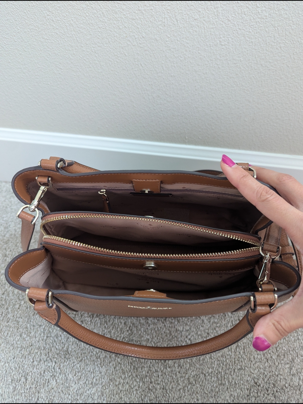 kate spade Brown Leather Top-Handle Satchel - Picture 2 of 7